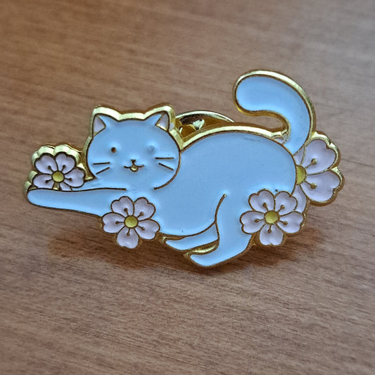 Cat with Flowers Pin