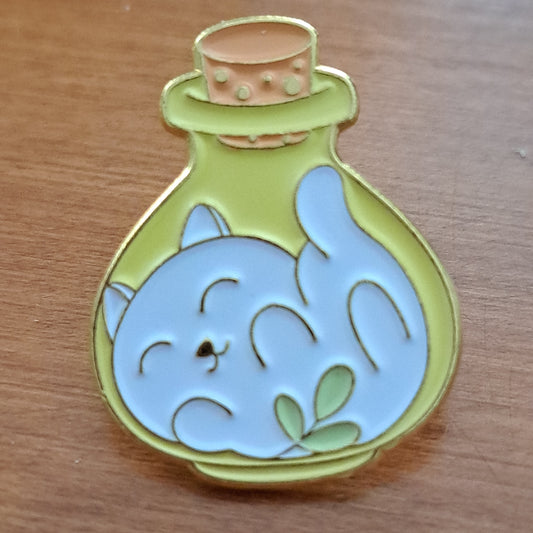 Cat in Bottle Pin