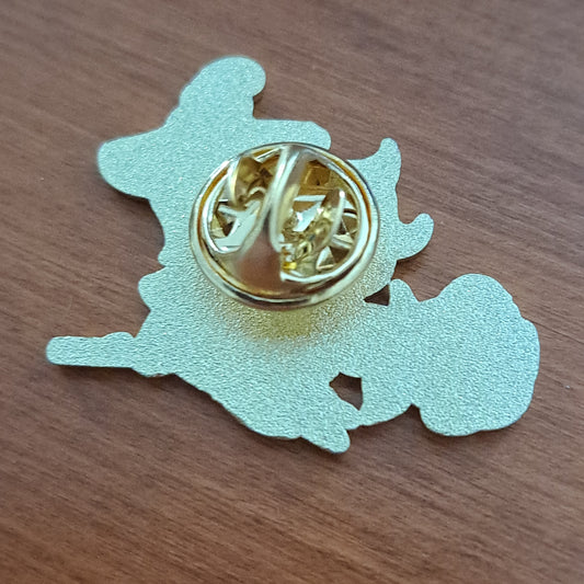 Witch Flying on Rose Pin