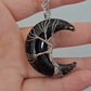 Moon Necklace - Black Obsidian