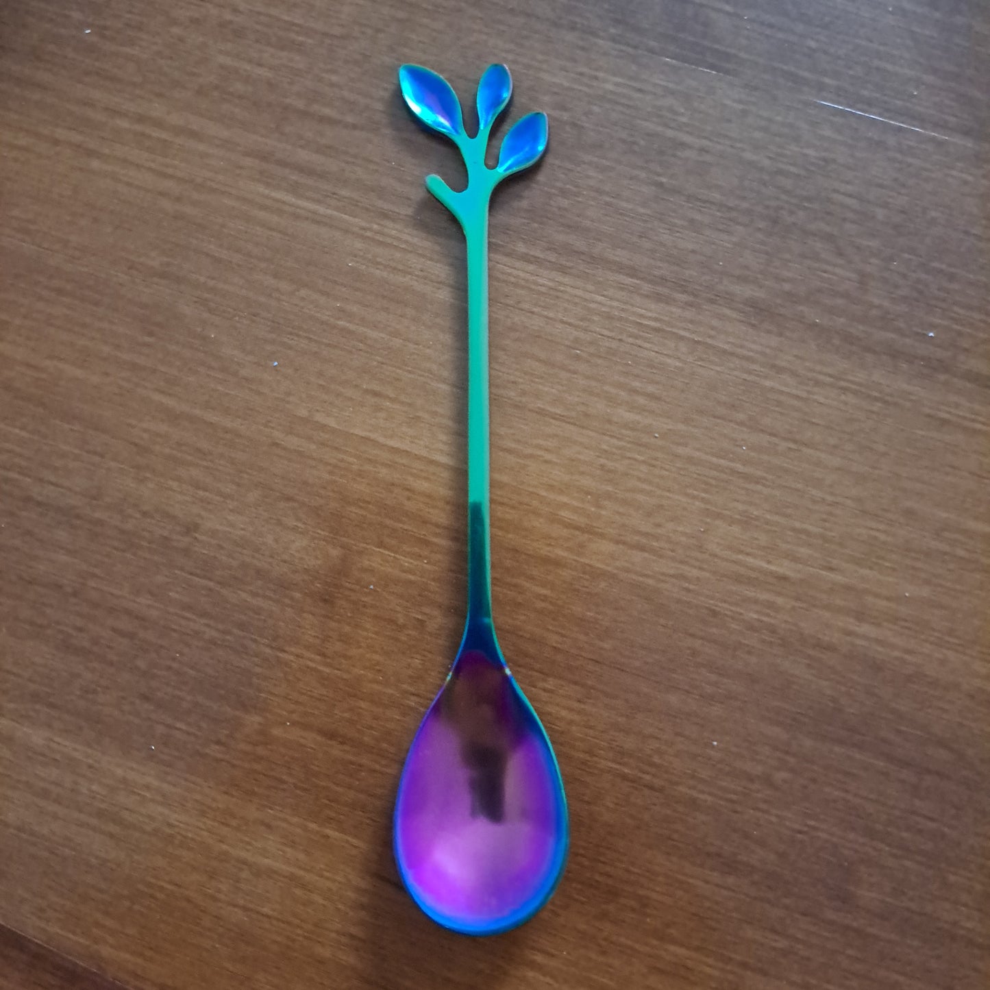 Altar Spoon - Rainbow Leaf Design