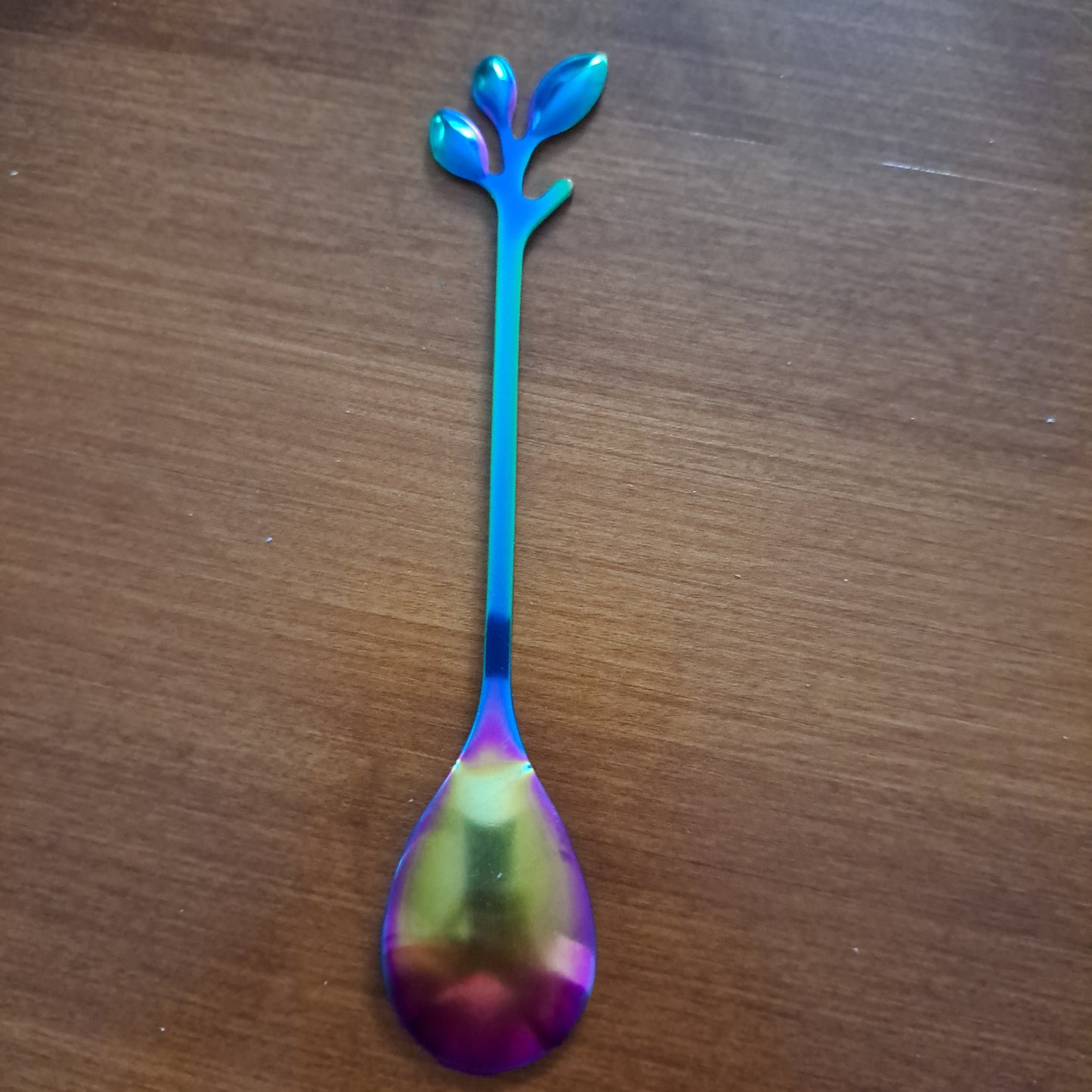 Altar Spoon - Rainbow Leaf Design