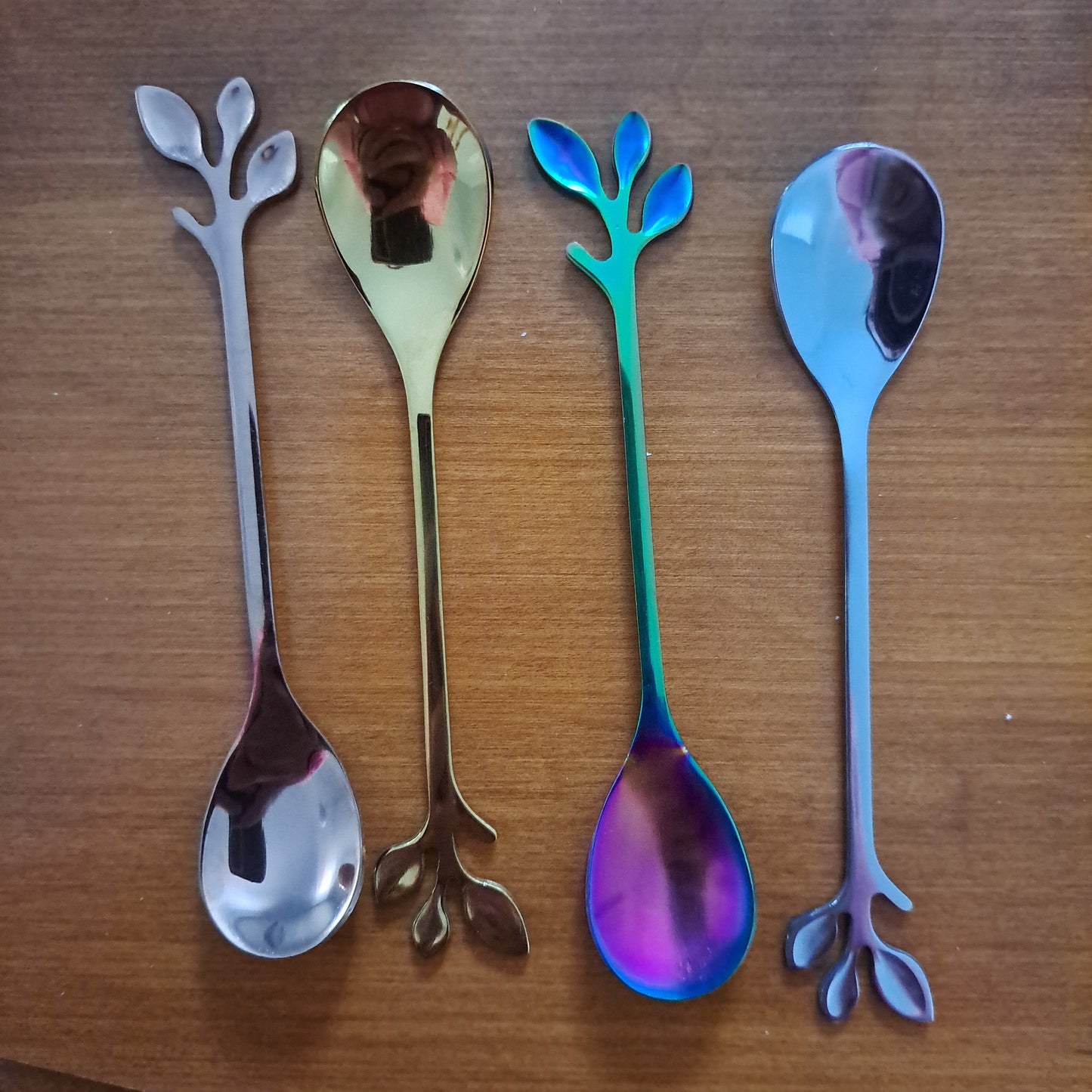 Altar Spoon - Rainbow Leaf Design