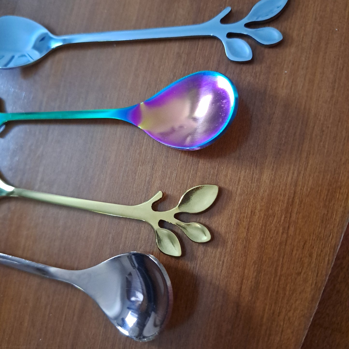 Altar Spoon - Rainbow Leaf Design