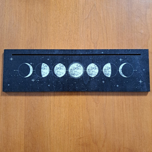 Card Stand, Card Holder, Card Board - Wooden Rectangle Moon Phases