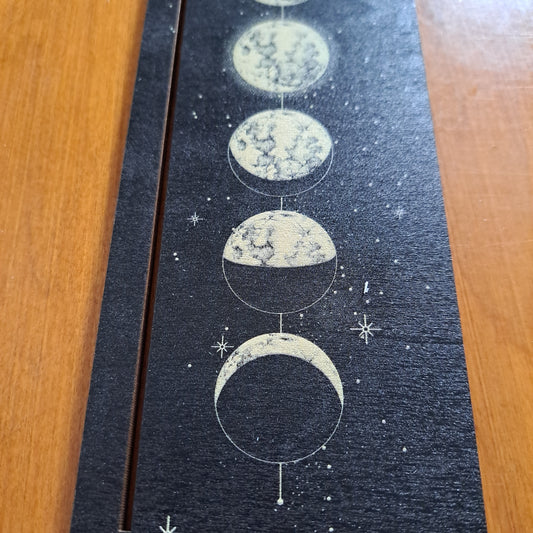 Card Stand, Card Holder, Card Board - Wooden Rectangle Moon Phases