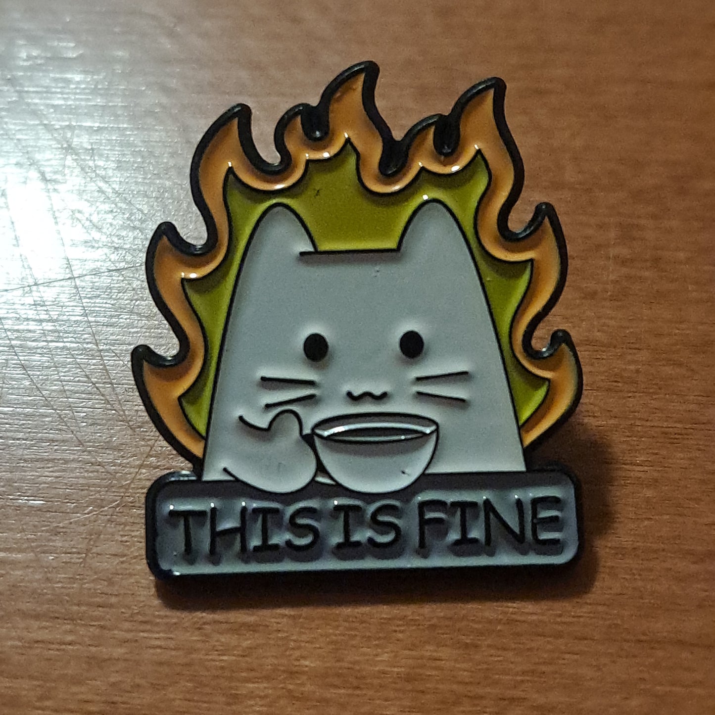 Cat This is Fine Pin