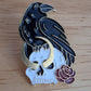 Crow & Skull Moon Pin