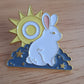 Bunny Rabbit With Sun Pin - White