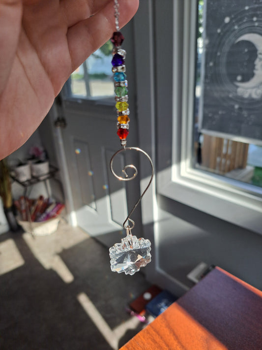 Sun Catcher - Chakra Top, Snowflake Bottom