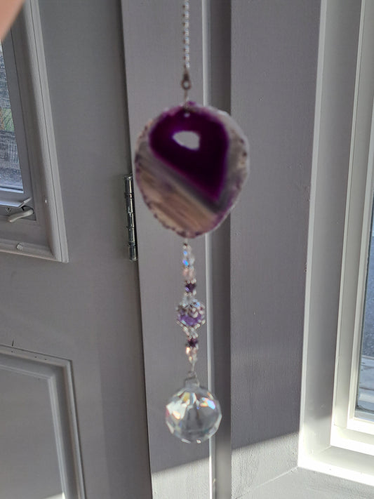 Geode Sun Catcher - Purple