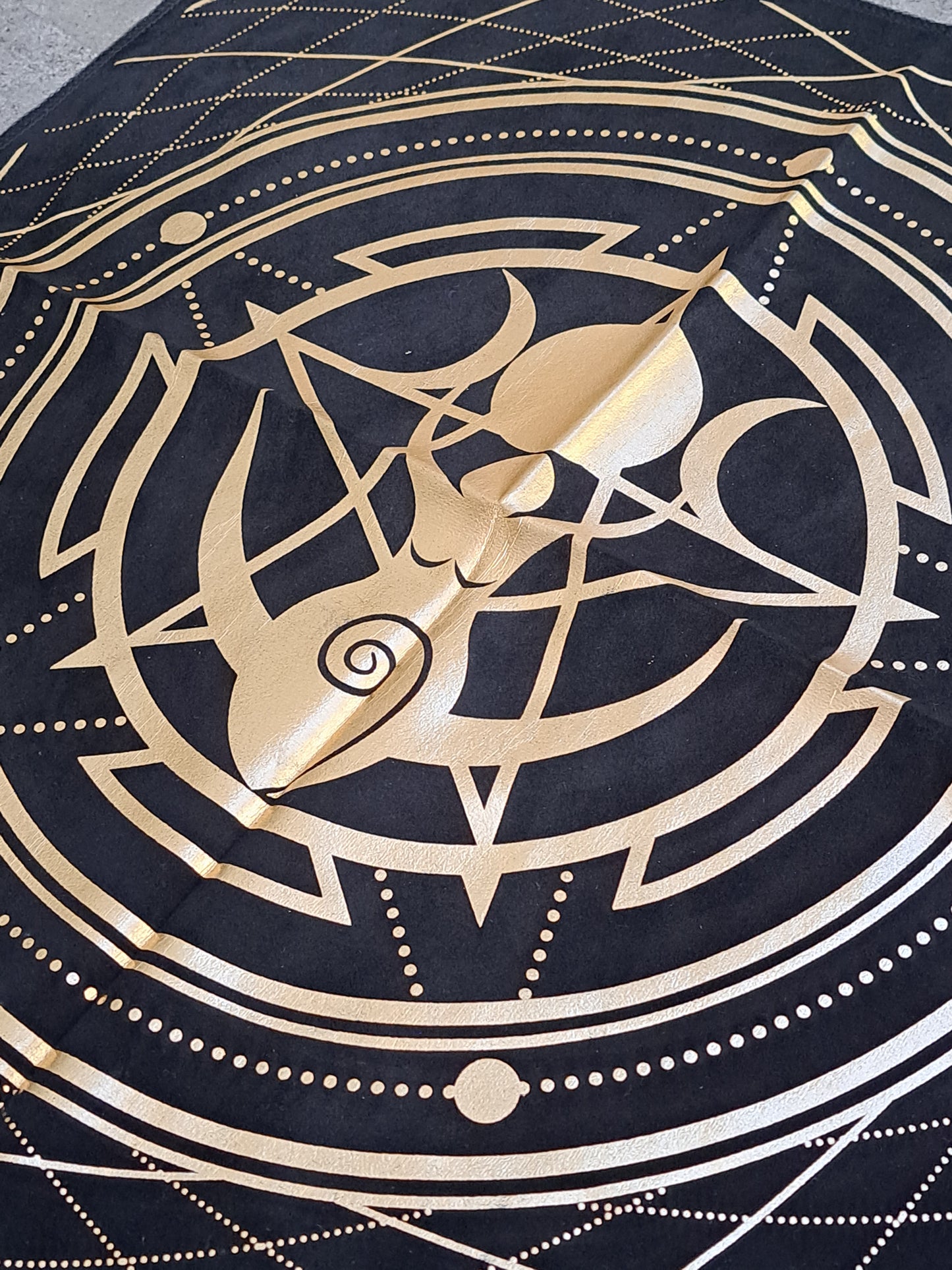 Altar Cloth - Suede Black and Gold