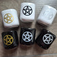 Ceramic Chime Candle Holder - White with Black Design