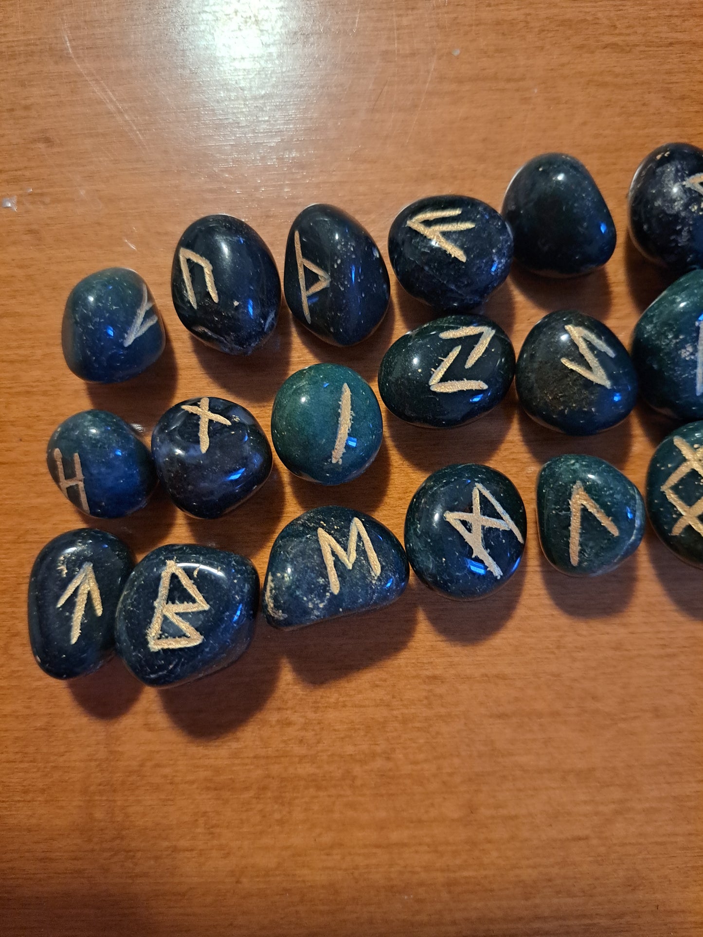 Bloodstone Rune Stones Set Crystal with Elder Futhark Letterings - Set 2