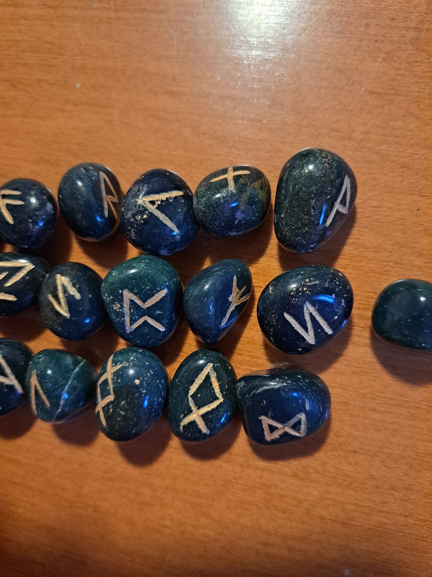 Bloodstone Rune Stones Set Crystal with Elder Futhark Letterings - Set 2