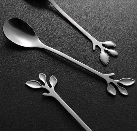 Altar Spoon - Silver Leaf Design