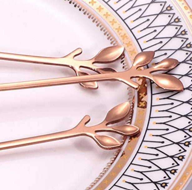 Altar Spoon - Rose Gold Leaf Design