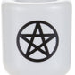 Ceramic Chime Candle Holder - White with Black Design