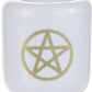 Ceramic Chime Candle Holder - White with Gold Design