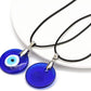 Nazar Charm, Evil Eye Protection Necklace Glass Leather Rope Chain Turkish Protact Lucky Necklace