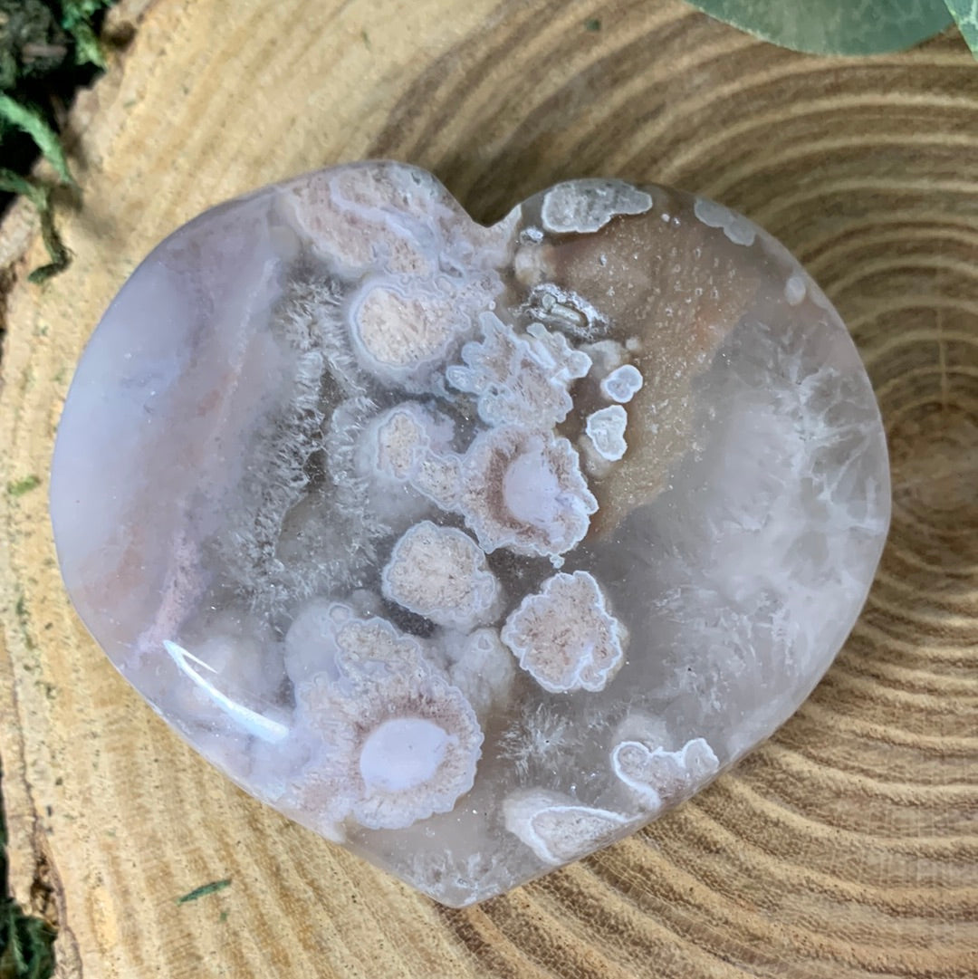 Flower Agate Hearts