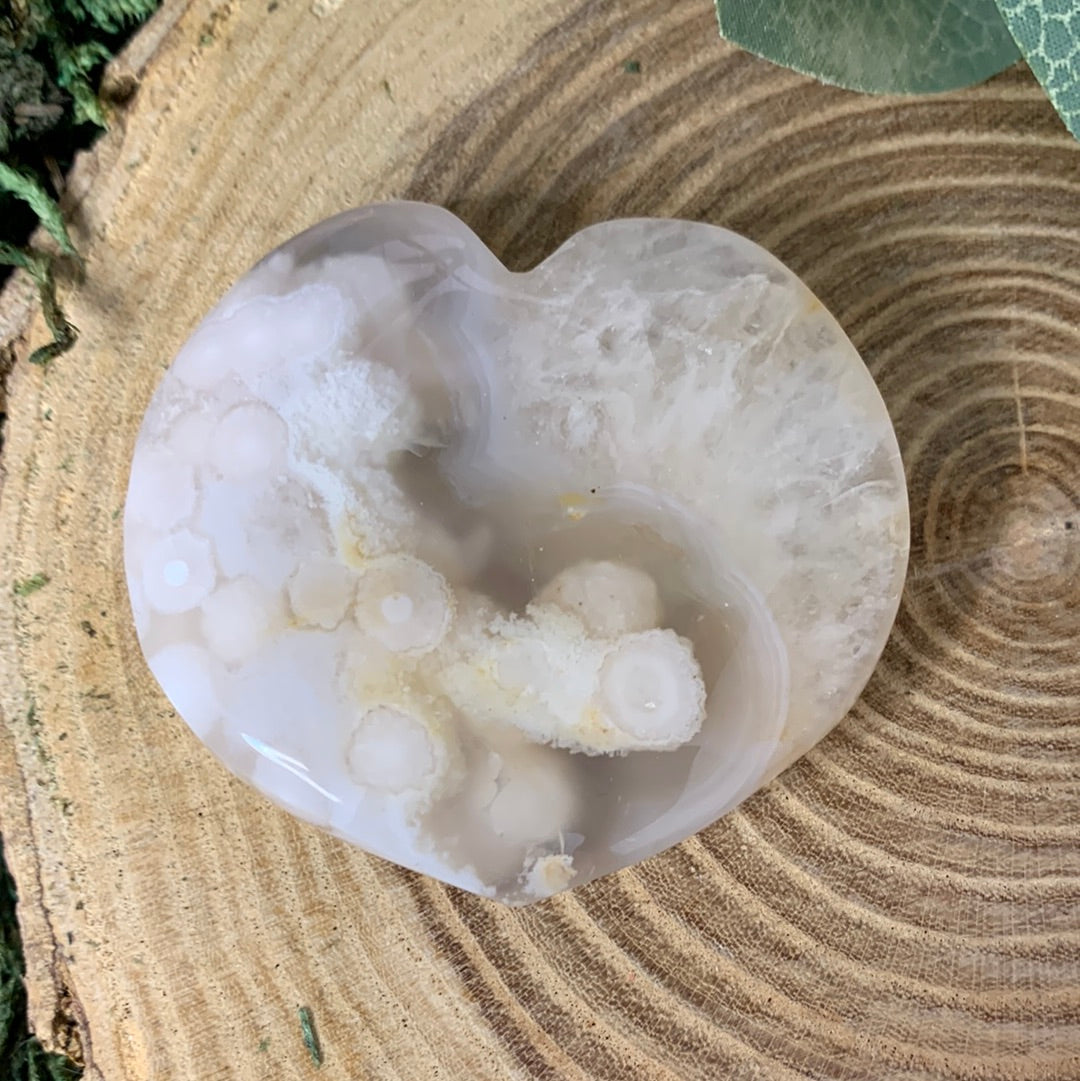 Flower Agate Hearts