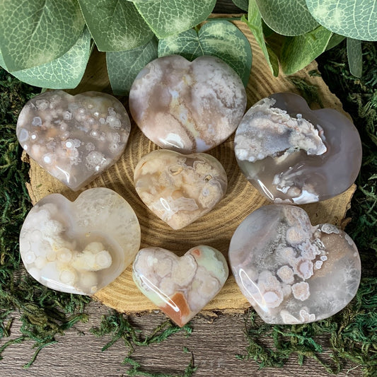 Flower Agate Hearts