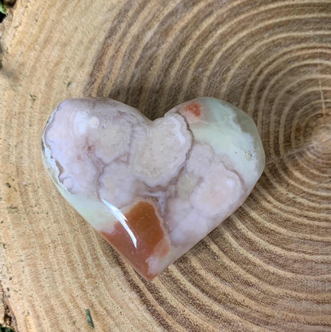 Flower Agate Hearts