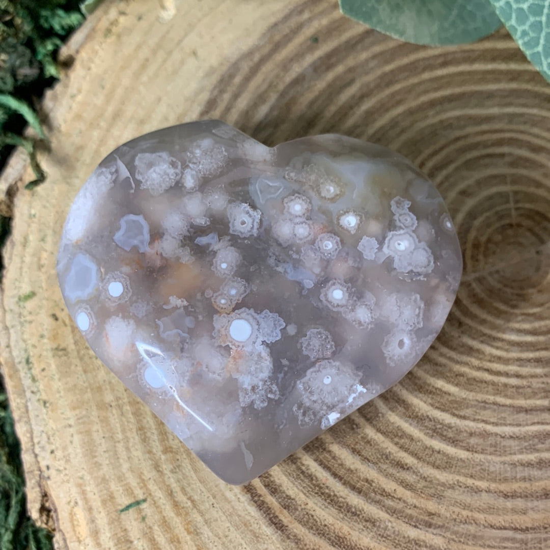 Flower Agate Hearts