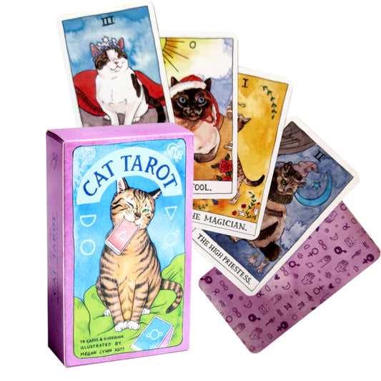 Cat Tarot - Whimsical and Humorous Tarot Deck, Stocking Stuffer for Kitten Lovers (Pocket Mini Size)