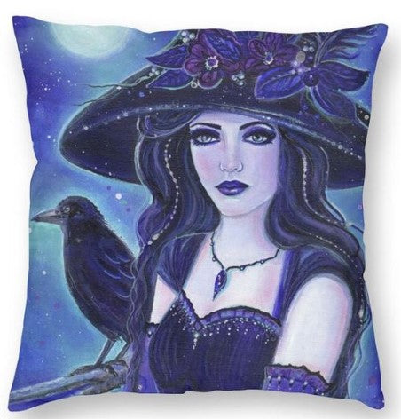 Witch With Bird - Pillow Case Cover